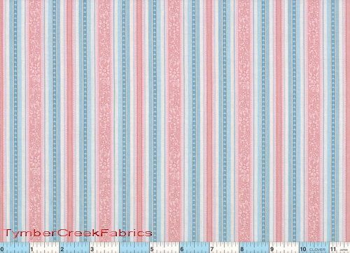 Child's Lullabye Pink Blue Stripe Fabric